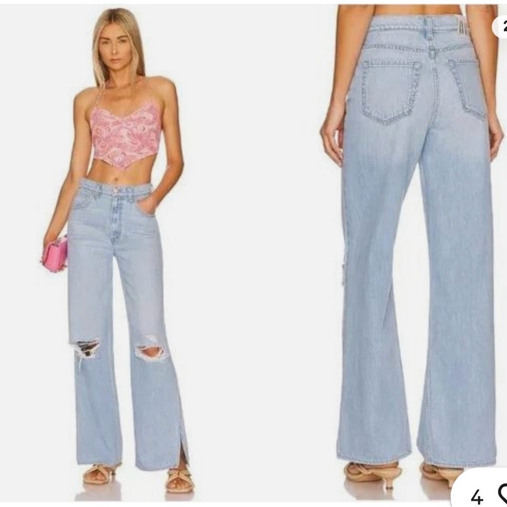 ✨MOTHER (NWT) SNACKS The Fun Dip Puddle Sliced Jeans Lots of Nibbles Size 29✨